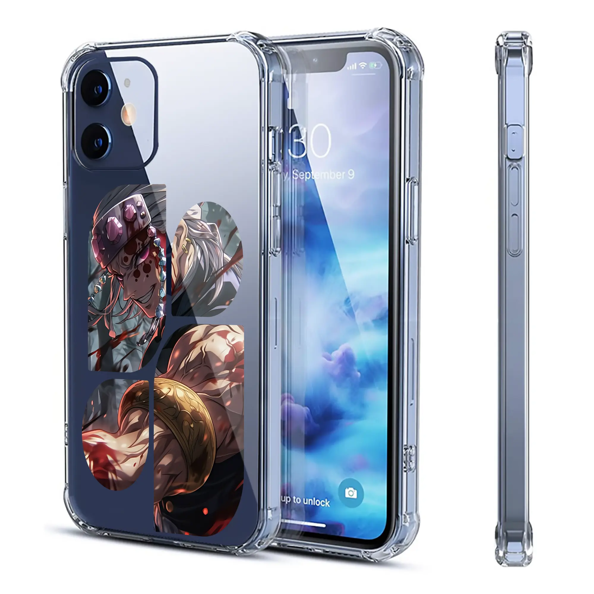 鬼滅の刃 グッズ,宇髄 天元 - IPhone 12シリーズ対応 ・ 透明スマホケース ・ クリアソフトケース ・ TPU素材 ・ 耐衝撃 ・ 高密着 ・ 防汚 防指紋 ・ 簡単着脱